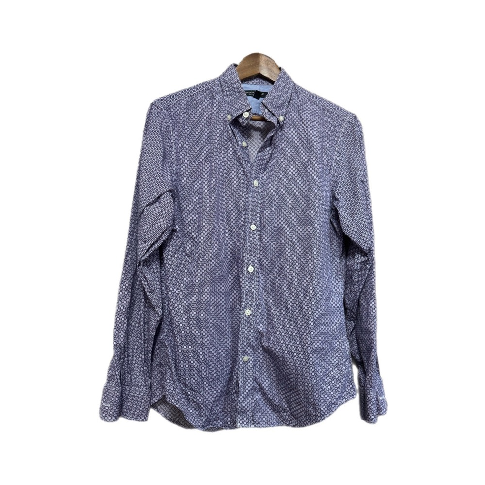 Banana Republic Shirt Mens Small Purple Soft Wash Slim Fit Cotton Medallion Exc